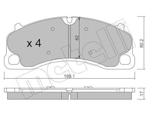 METELLI Bremseklodser 2214620 for PORSCHE