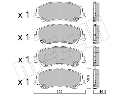 METELLI Bremseklodser 2214500 for ISUZU