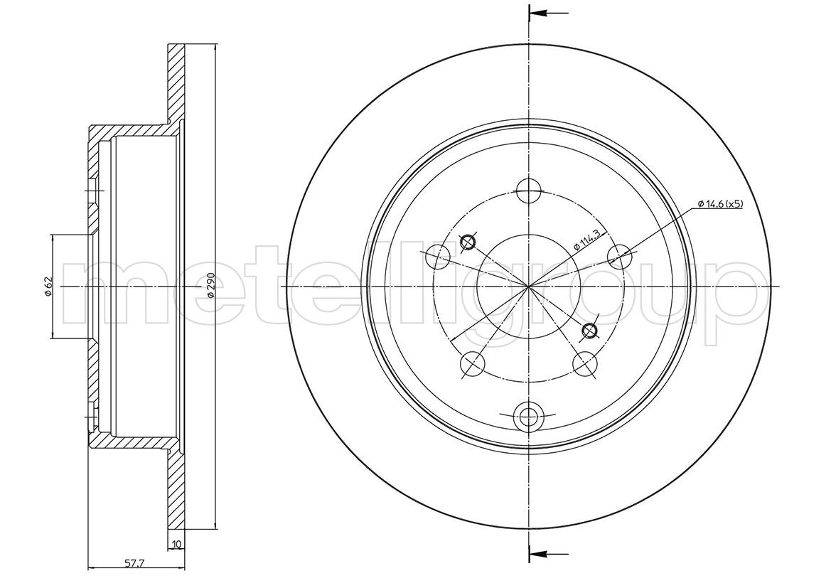 METELLI Bremseskive 230771c fuld 290mm 10mm for TOYOTA