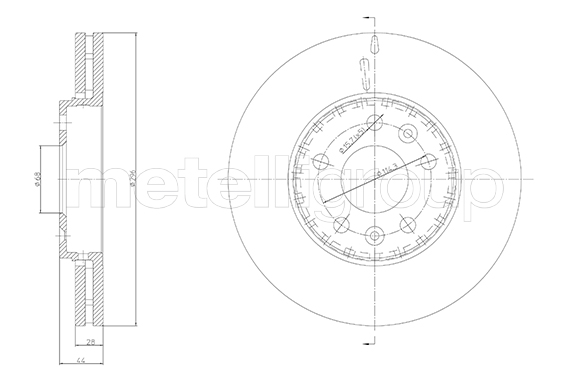METELLI Bremseskive 231793c ventileret 296mm 28mm for OPEL RENAULT TRUCKS FIAT
