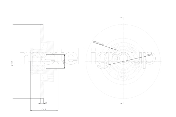 METELLI Bremseskive 231798 fuld 280mm 12mm for VAUXHALL FIAT RENAULT TRUCKS