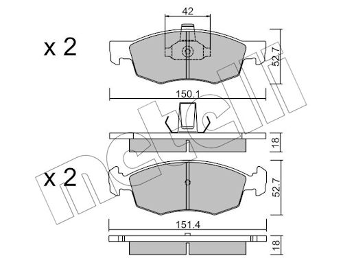 METELLI Bremseklodser 2202742