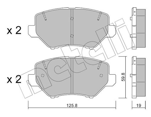 METELLI Bremseklodser 2214630 for LANCIA PEUGEOT