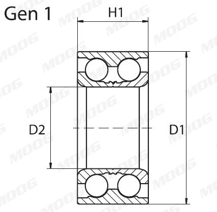 MOOG Hjullejesæt FD-WB-11217 for FORD MAZDA