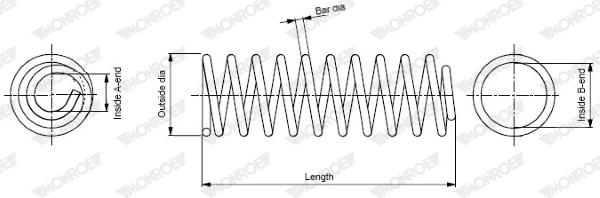 MONROE Fjeder 154034528 for AUDI