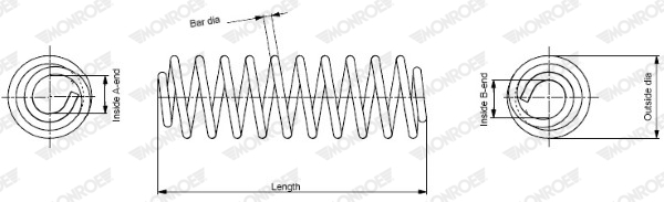 MONROE Fjeder 154034635 for VW
