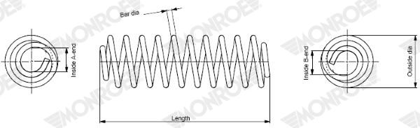 MONROE Fjeder se3327 for SKODA