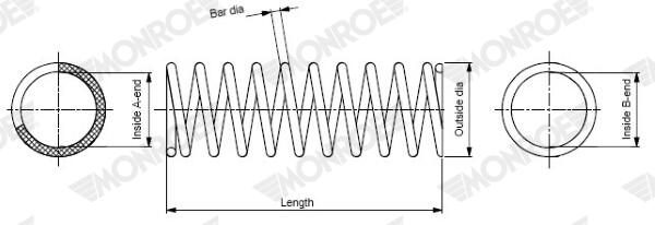 MONROE Fjeder sp0005 for MERCEDES-BENZ