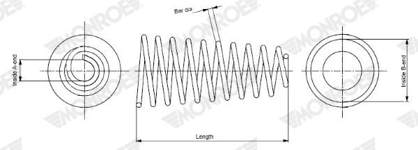 MONROE Fjeder sp3533 for HYUNDAI