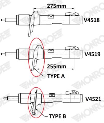 MONROE Støddæmper v4521 for FORD