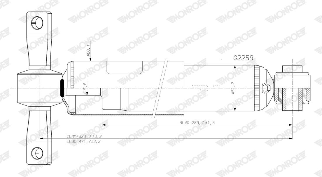 MONROE Støddæmper G2259 for FORD