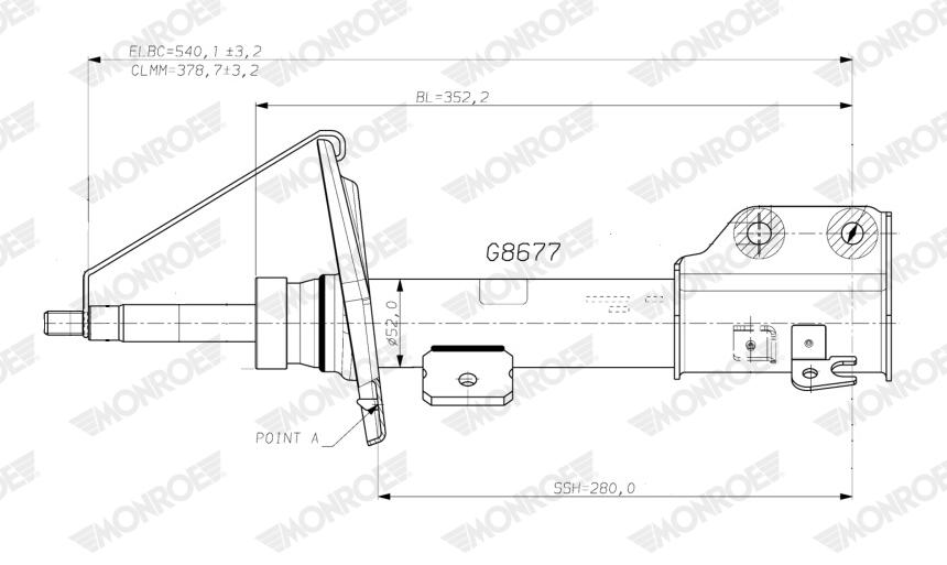 MONROE Støddæmper g8677 for ALFA ROMEO JEEP FIAT VAUXHALL PEUGEOT DS