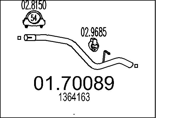 MTS Udstødningsrør 0170089 bag for FORD