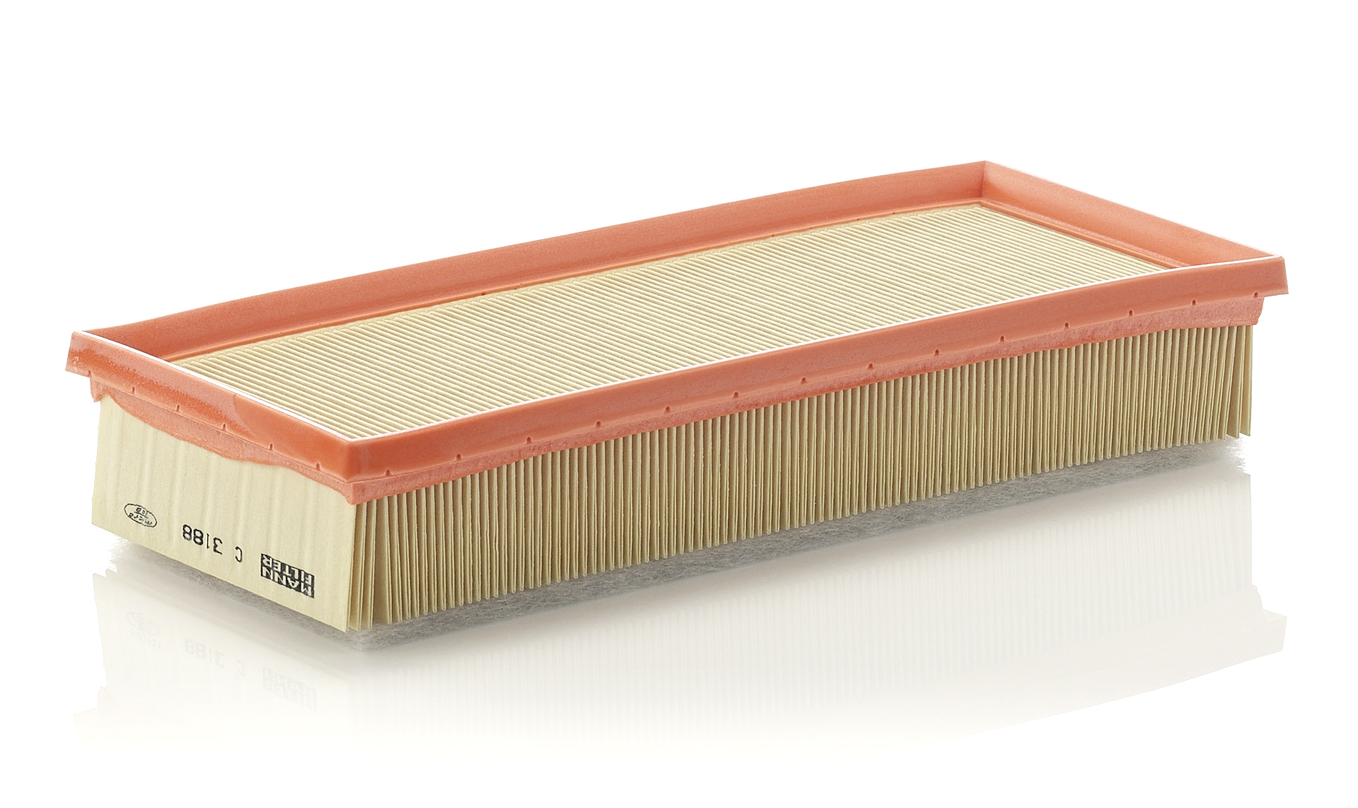 MANN-FILTER Luftfilter c3188 Filterindsats length_mm_203|Længde [mm]|308 width_mm_206|Bredde [mm]|135 height_mm_209|Højde [mm]|55 55mm for FIAT