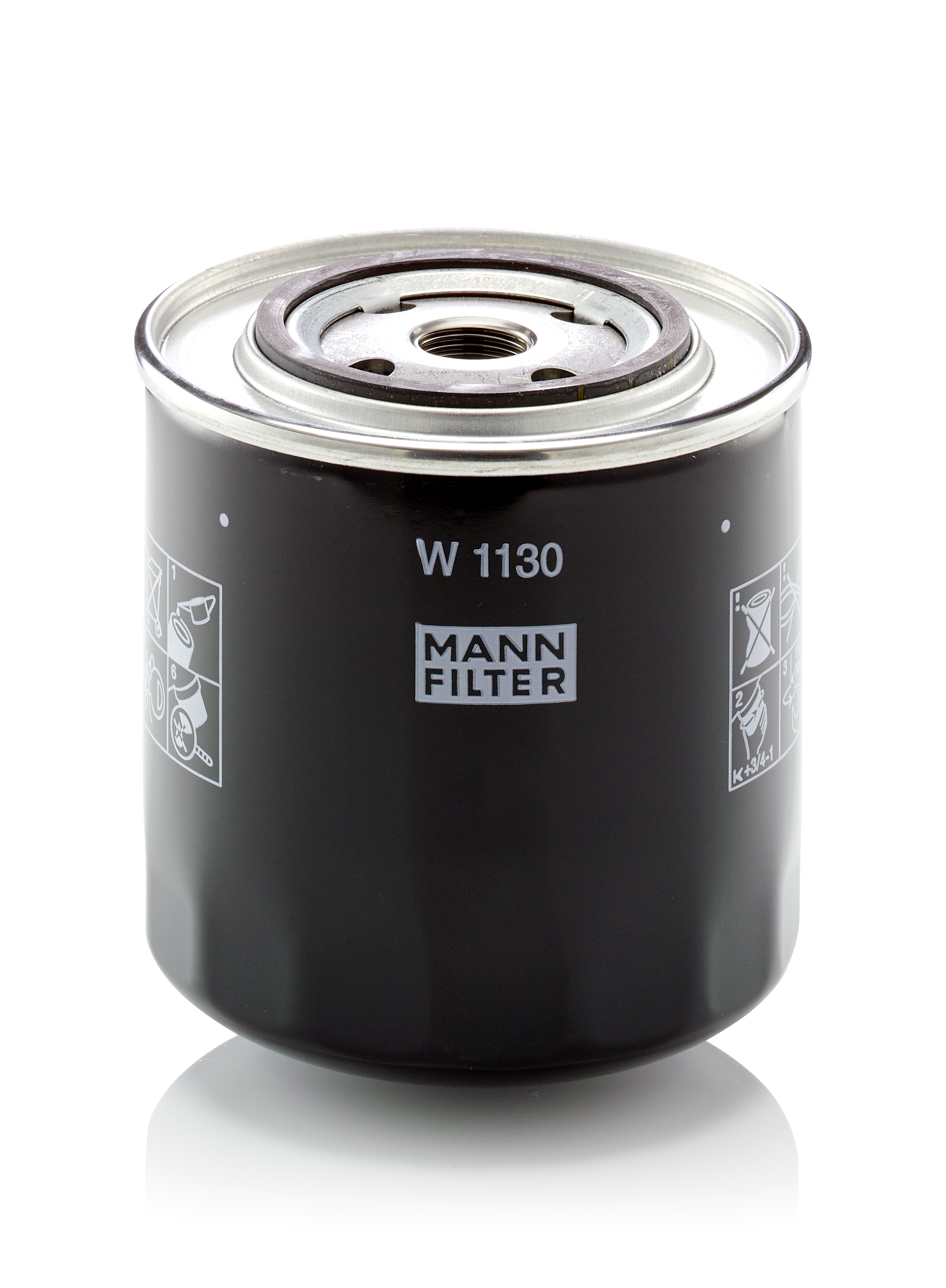 MANN-FILTER Oliefilter W 1130 Påskruet 115mm 3/4-16 UNF for IVECO FIAT FORD GENERAL MOTORS RENAULT VAG RENAULT TRUCKS LAMBORGHINI