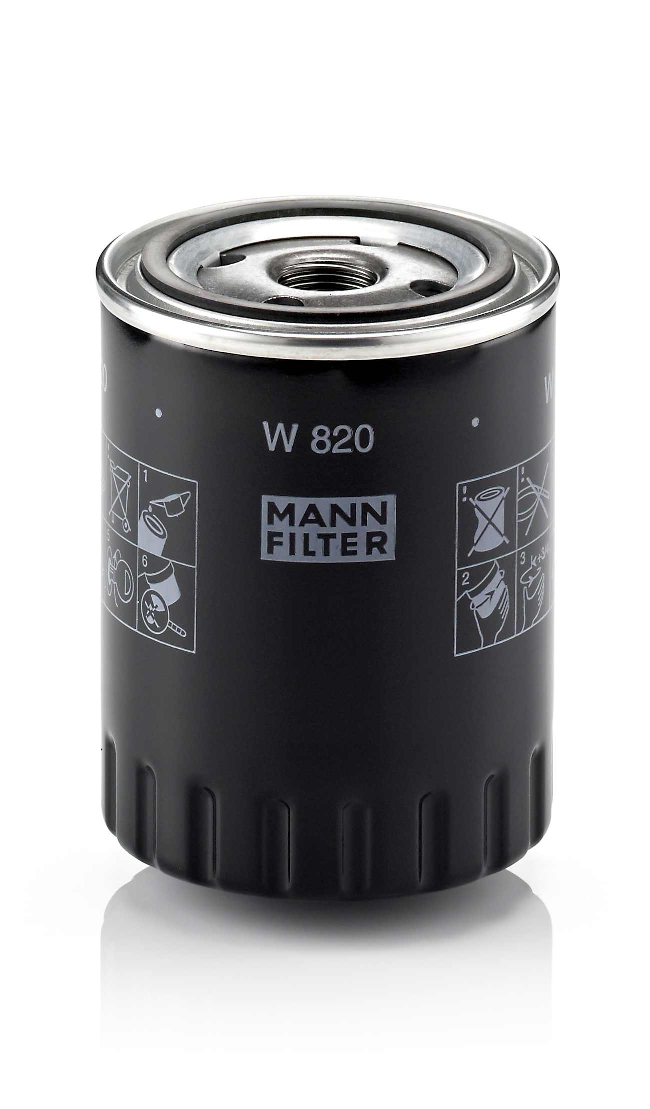 MANN-FILTER Oliefilter w820 Påskruet 89mm M20x1.5 for FORD FIAT CITROËN