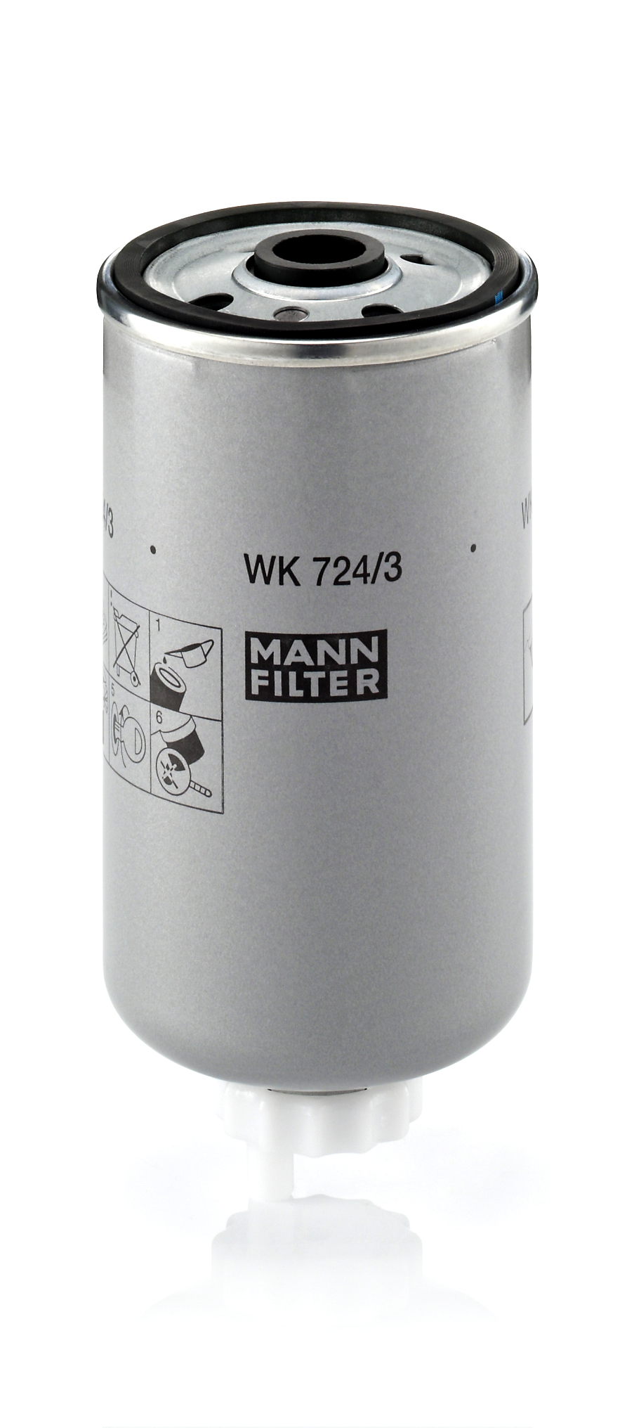 MANN-FILTER Brændstof-filter wk7243 Påskruet 162mm for IVECO IRISBUS