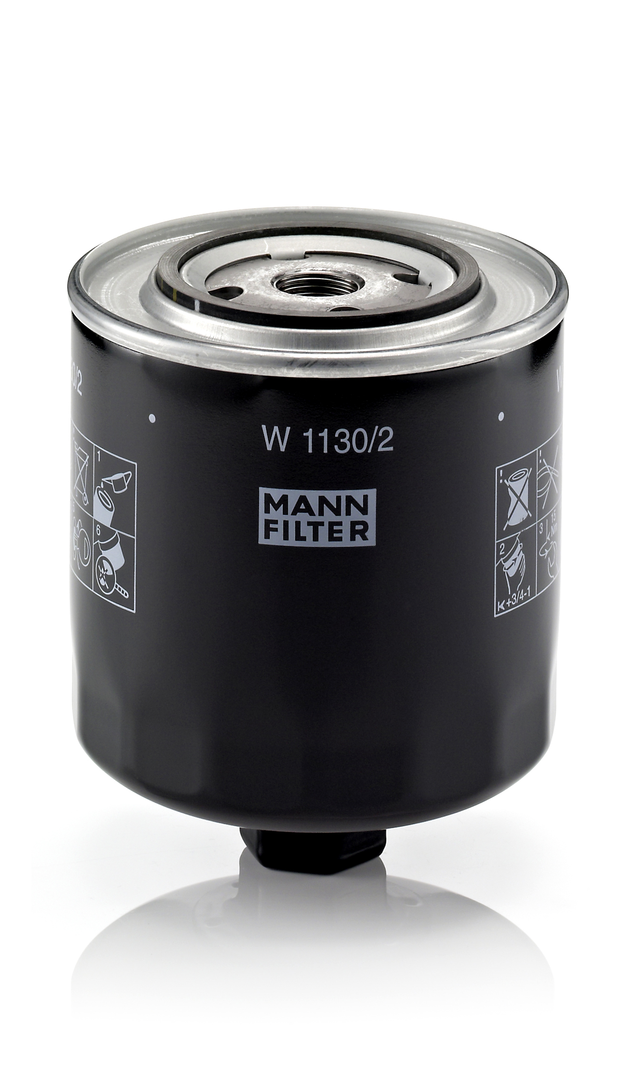 MANN-FILTER Oliefilter W 1130/2 Påskruet 115mm 3/4-16 UNF for VAG