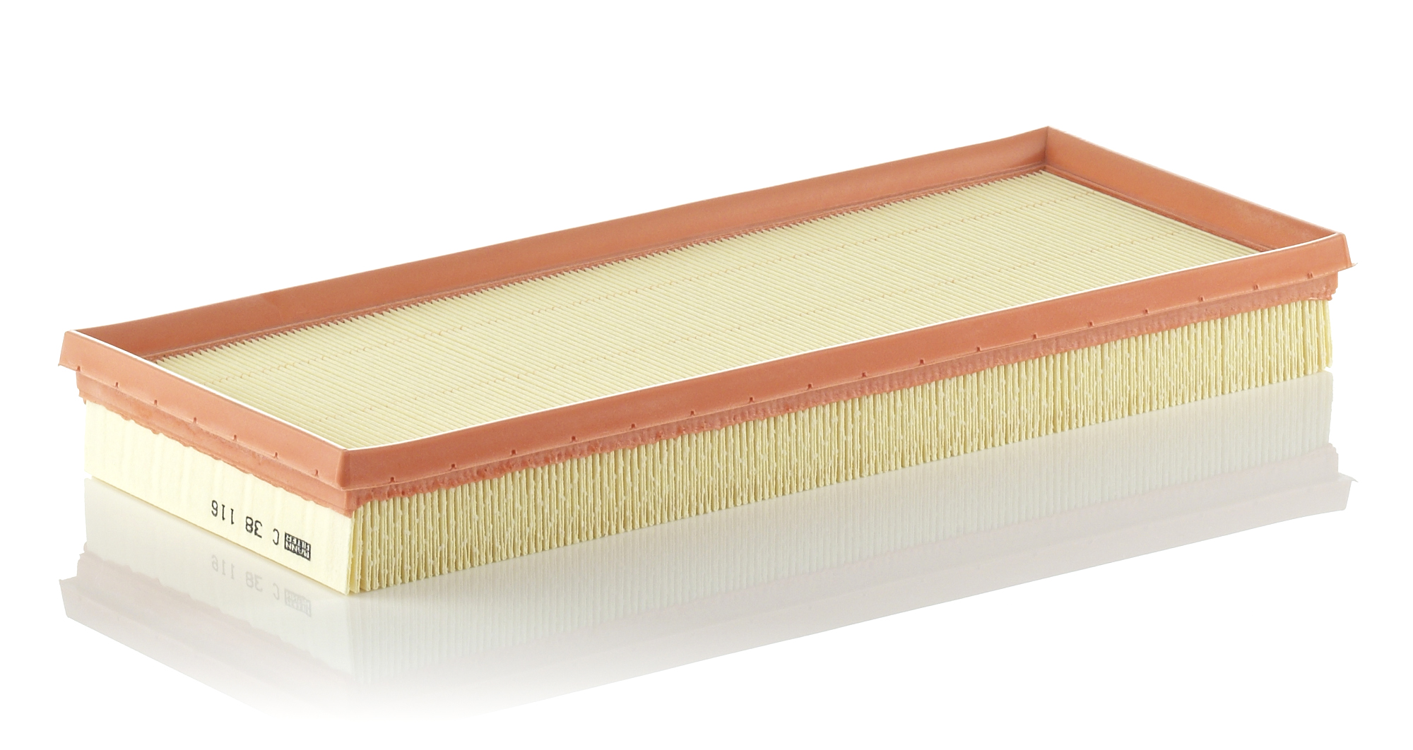MANN-FILTER Luftfilter c38116 Filterindsats length_mm_203|Længde [mm]|380 width_mm_206|Bredde [mm]|156 height_mm_209|Højde [mm]|42 42mm for JAGUAR