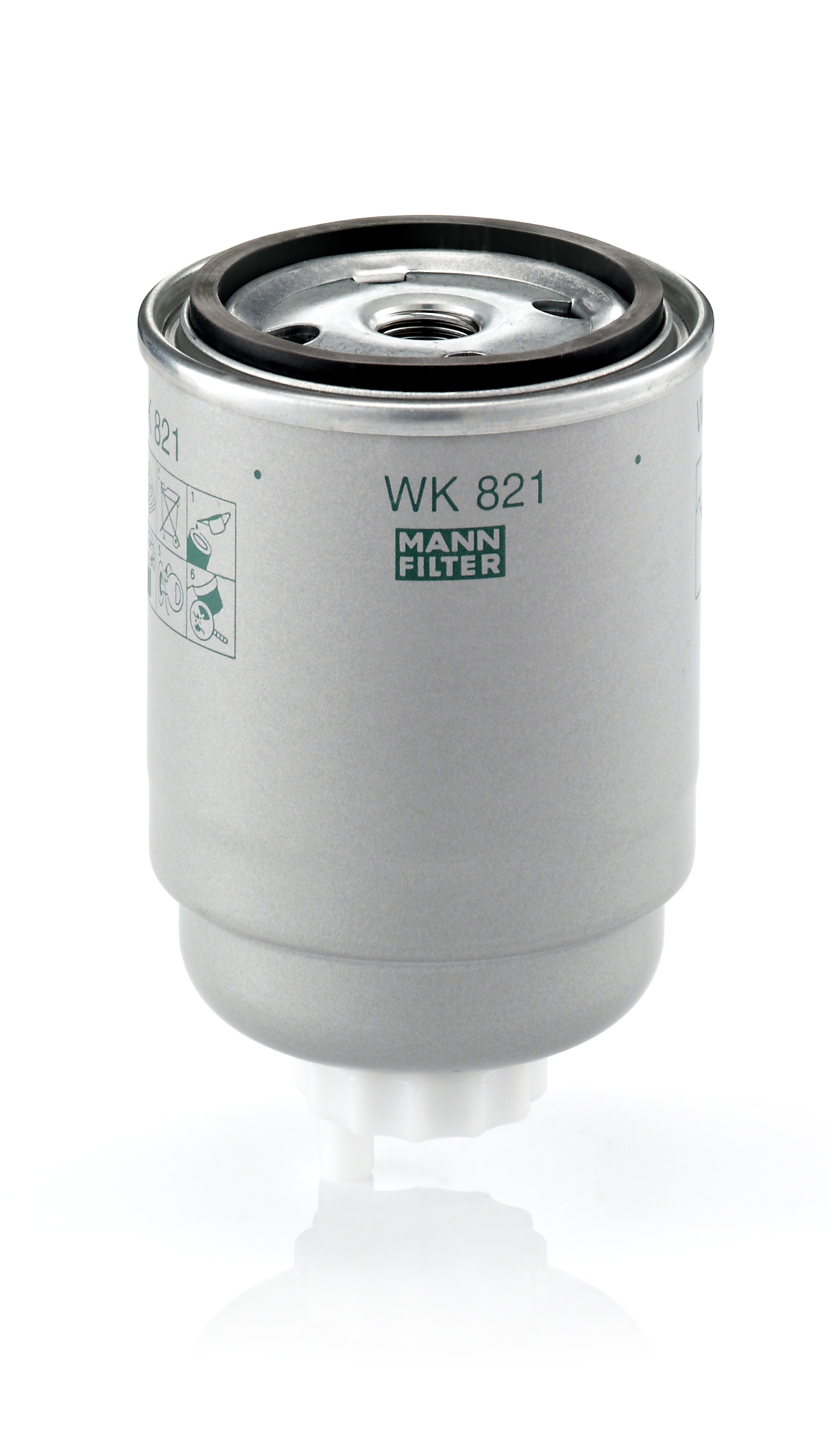 MANN-FILTER Brændstof-filter wk821 Påskruet 129mm for PEUGEOT CITROËN FIAT BMW NISSAN