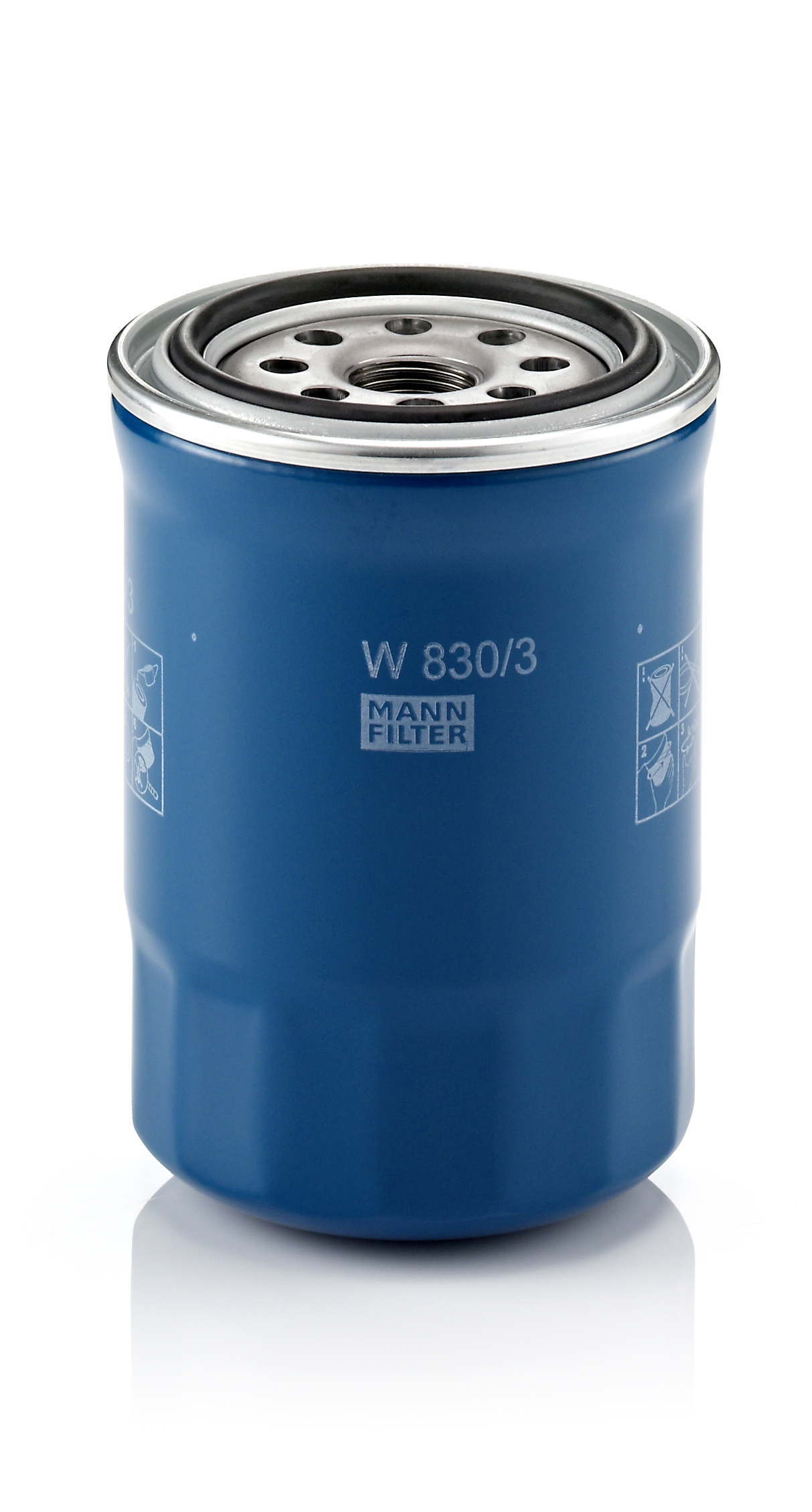 MANN-FILTER Oliefilter W 830/3 Påskruet 117mm 3/4-16 UNF for HYUNDAI