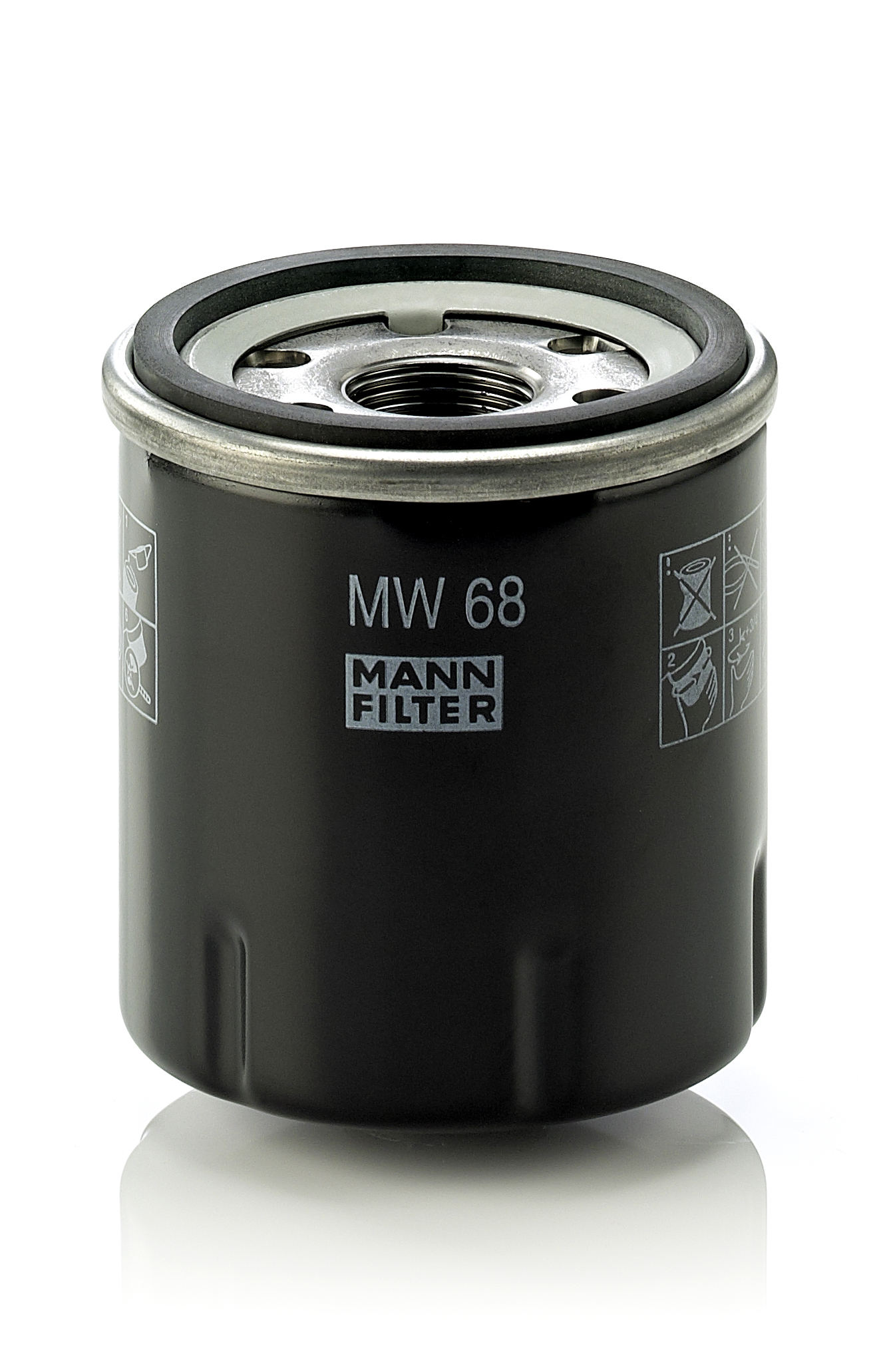 MANN-FILTER Oliefilter MW 68 Påskruet 75mm M20x1.5 for KAWASAKI
