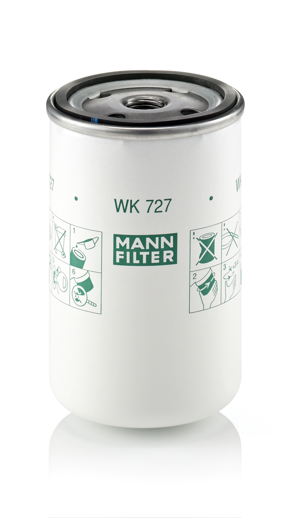 MANN-FILTER Brændstof-filter wk727 Påskruet 124mm M16x1.5 for VOLVO IVECO RENAULT TRUCKS IRISBUS