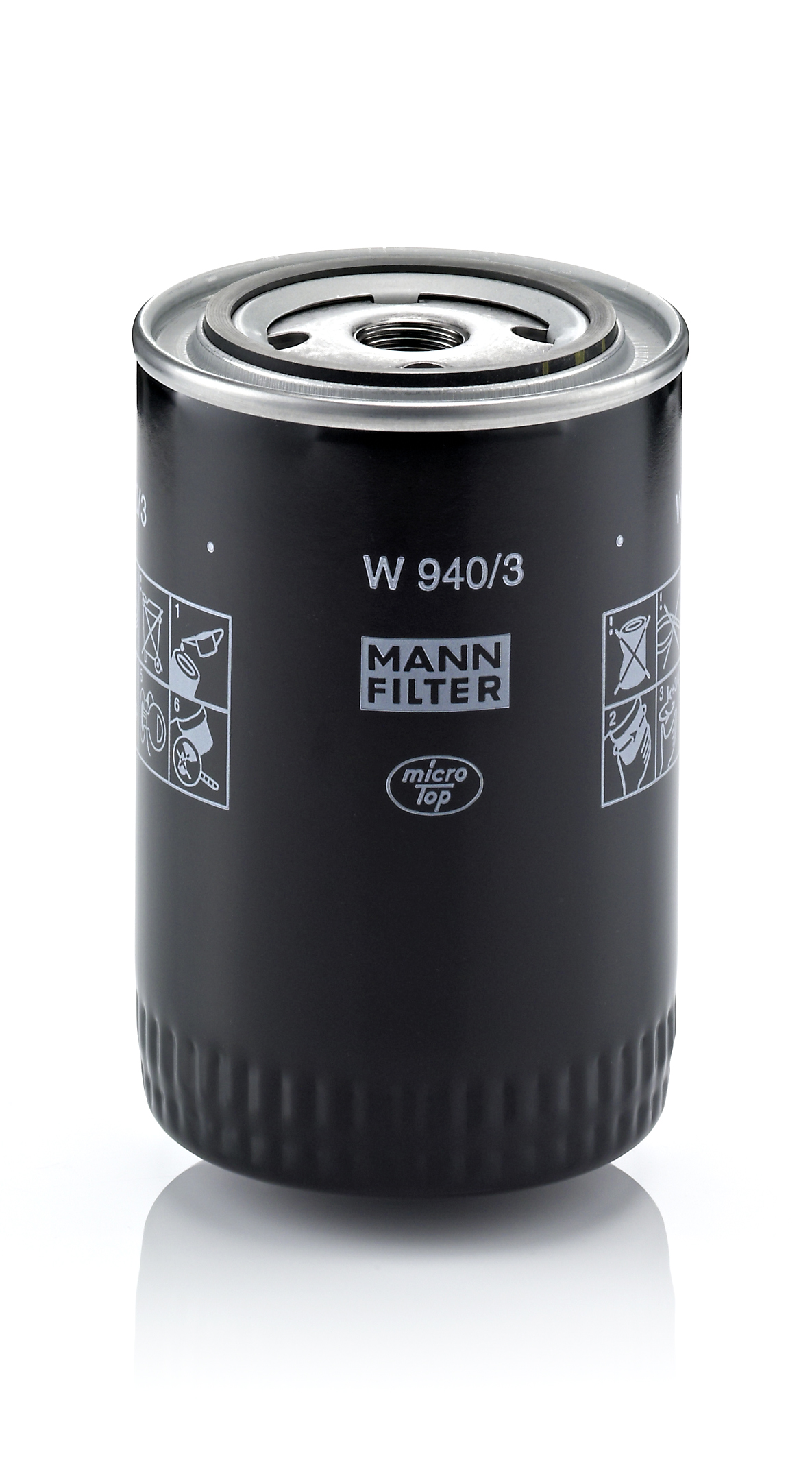 MANN-FILTER Oliefilter w9403 Påskruet 142mm 3/4-16 UNF for OPEL