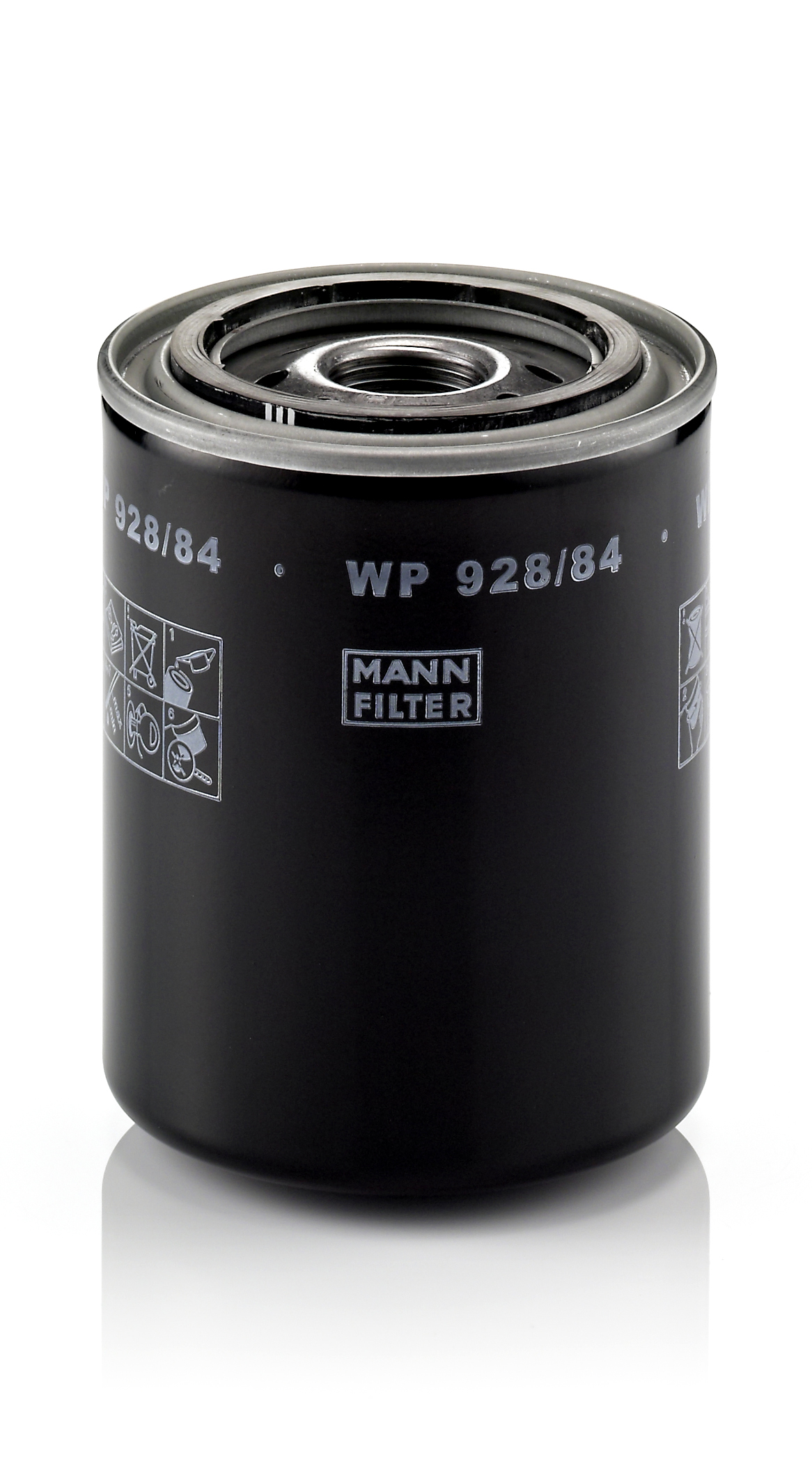 MANN-FILTER Oliefilter WP 928/84 Påskruet 121mm 1-12 UNF for NISSAN