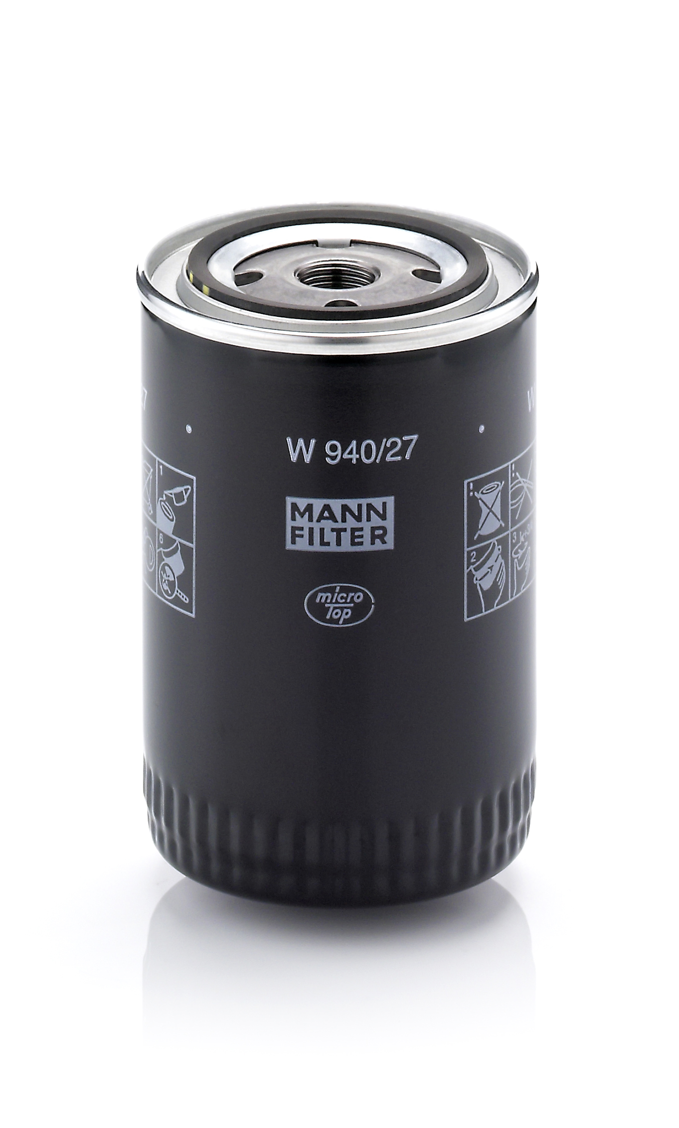 MANN-FILTER Oliefilter w94027 Påskruet 142mm 3/4-16 UNF for ASTON MARTIN NISSAN