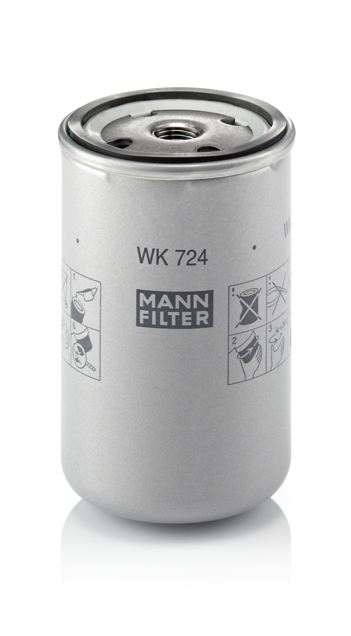 MANN-FILTER Brændstof-filter wk724 Påskruet 124mm M16x1.5 for IVECO