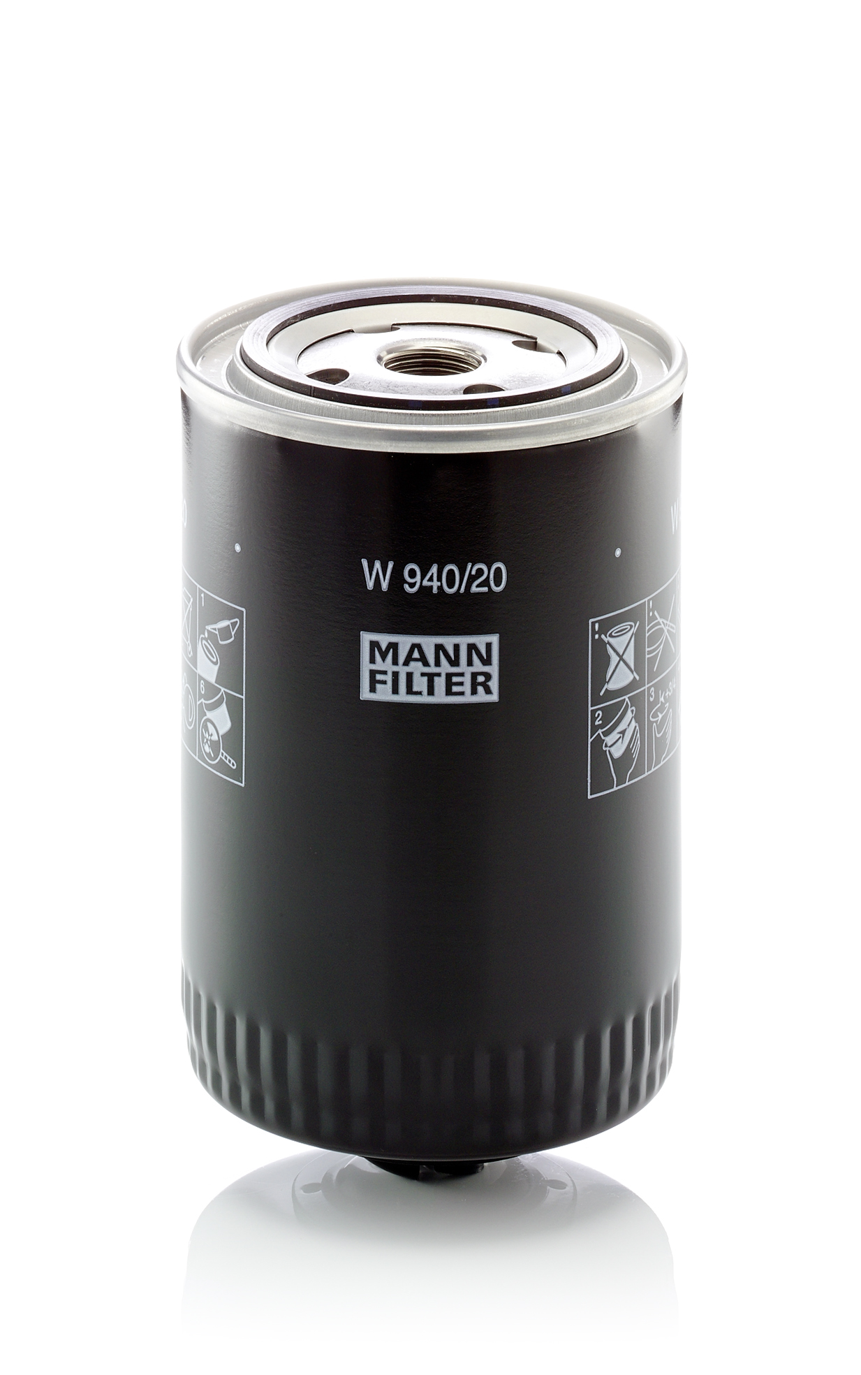 MANN-FILTER Oliefilter w94020 Påskruet 142mm 3/4-16 UNF for DAEWOO