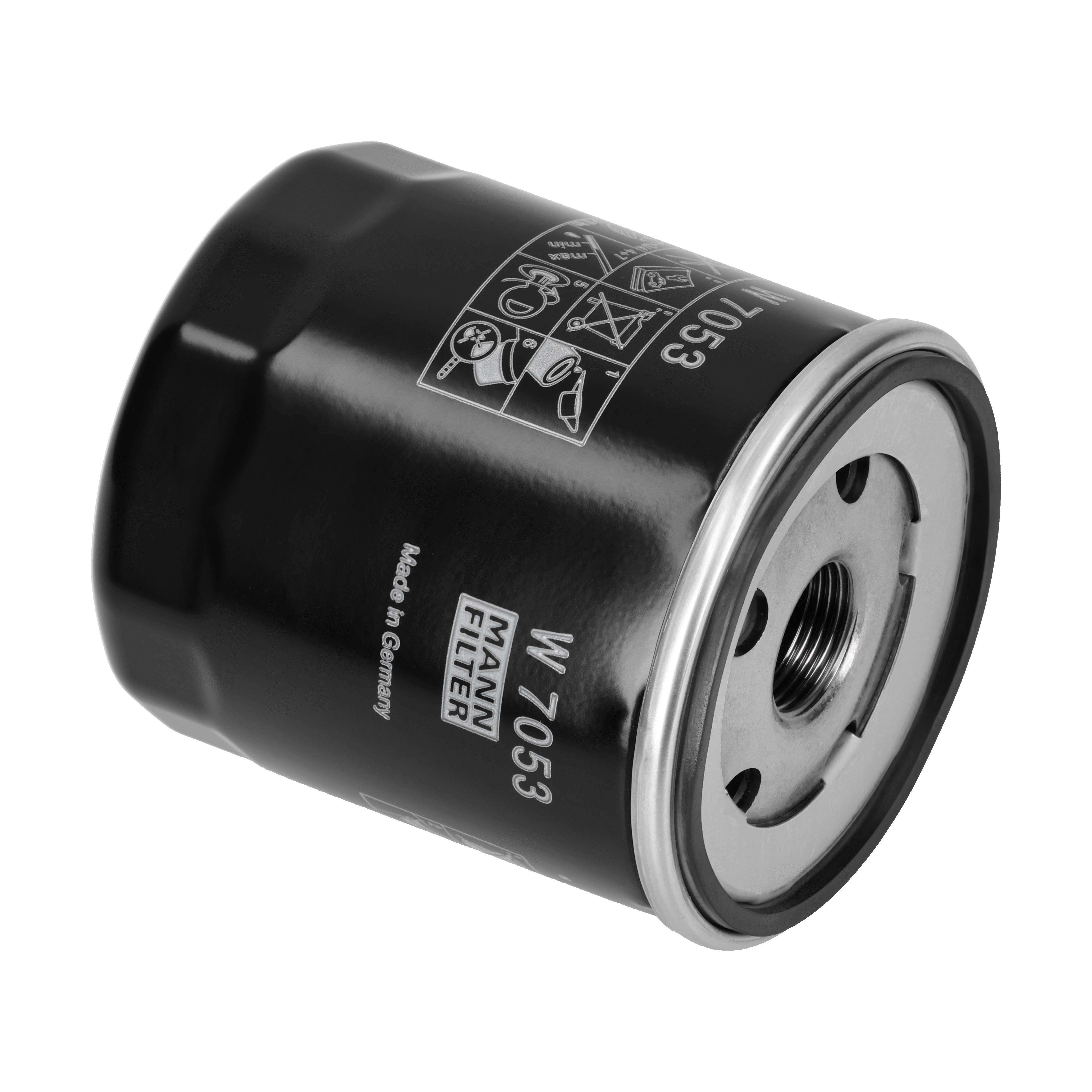 MANN-FILTER Oliefilter w7053 Påskruet 89mm M20x1.5 for CITROËN PEUGEOT DAF PIAGGIO FORD GENERAL MOTORS SSANGYONG HYUNDAI TALBOT DAIHATSU FIAT NISSAN