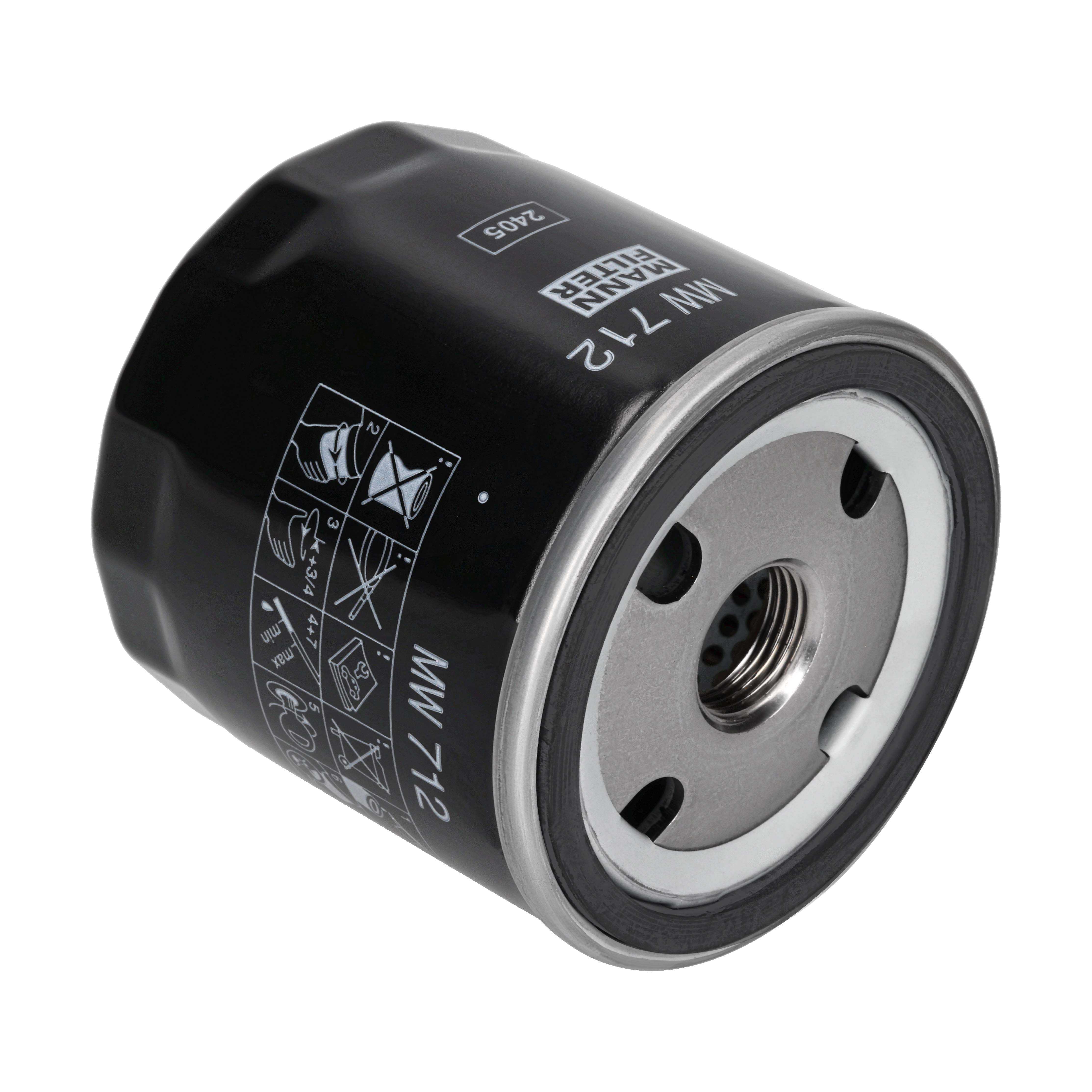 MANN-FILTER Oliefilter MW 712 Påskruet 79mm 3/4-16 UNF-1B for BMW