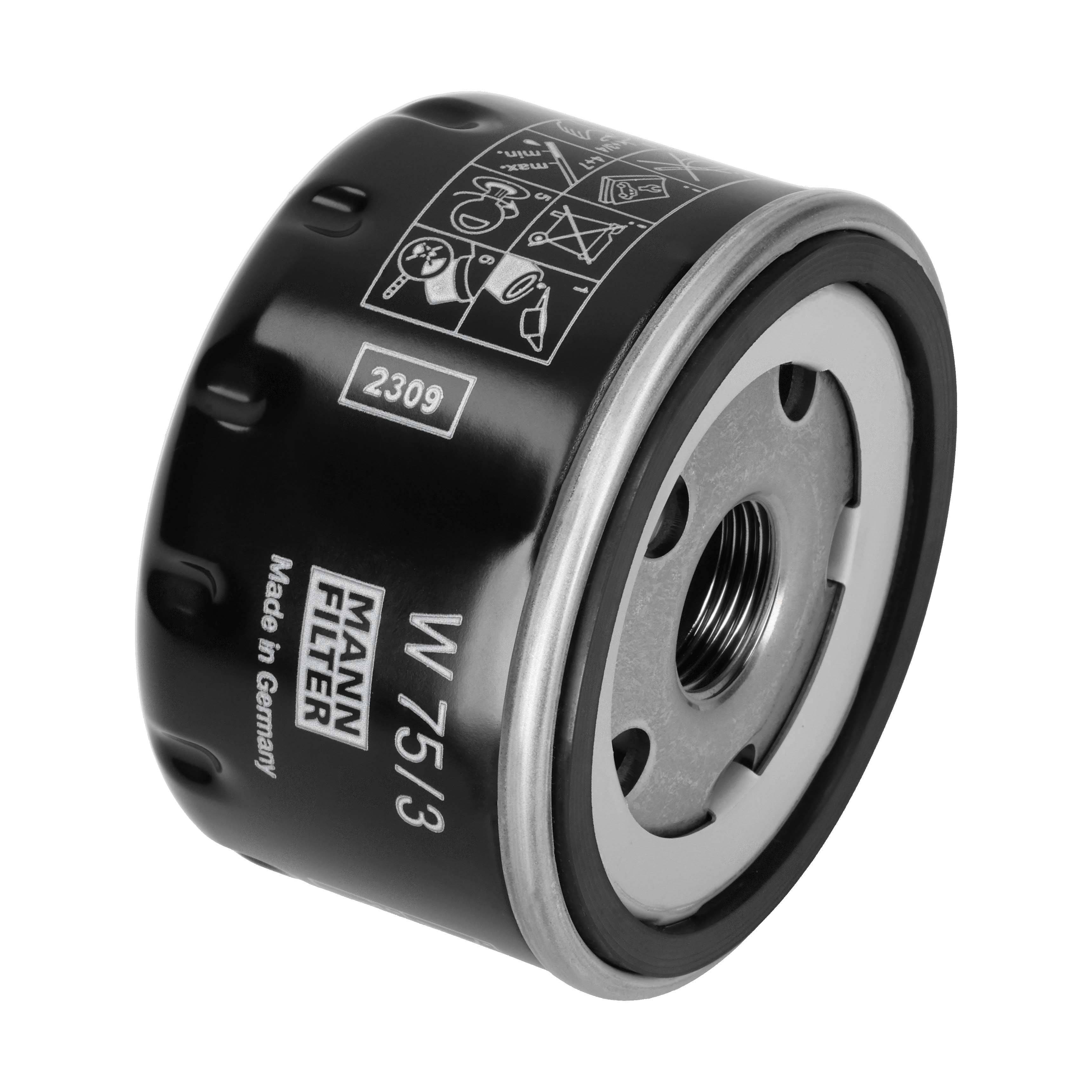 MANN-FILTER Oliefilter w753 Påskruet 50mm M20x1.5 for LIGIER PIAGGIO OPEL FORD GENERAL MOTORS FIAT MICROCAR CITROËN MAZDA MITSUBISHI NISSAN PEUGEOT R
