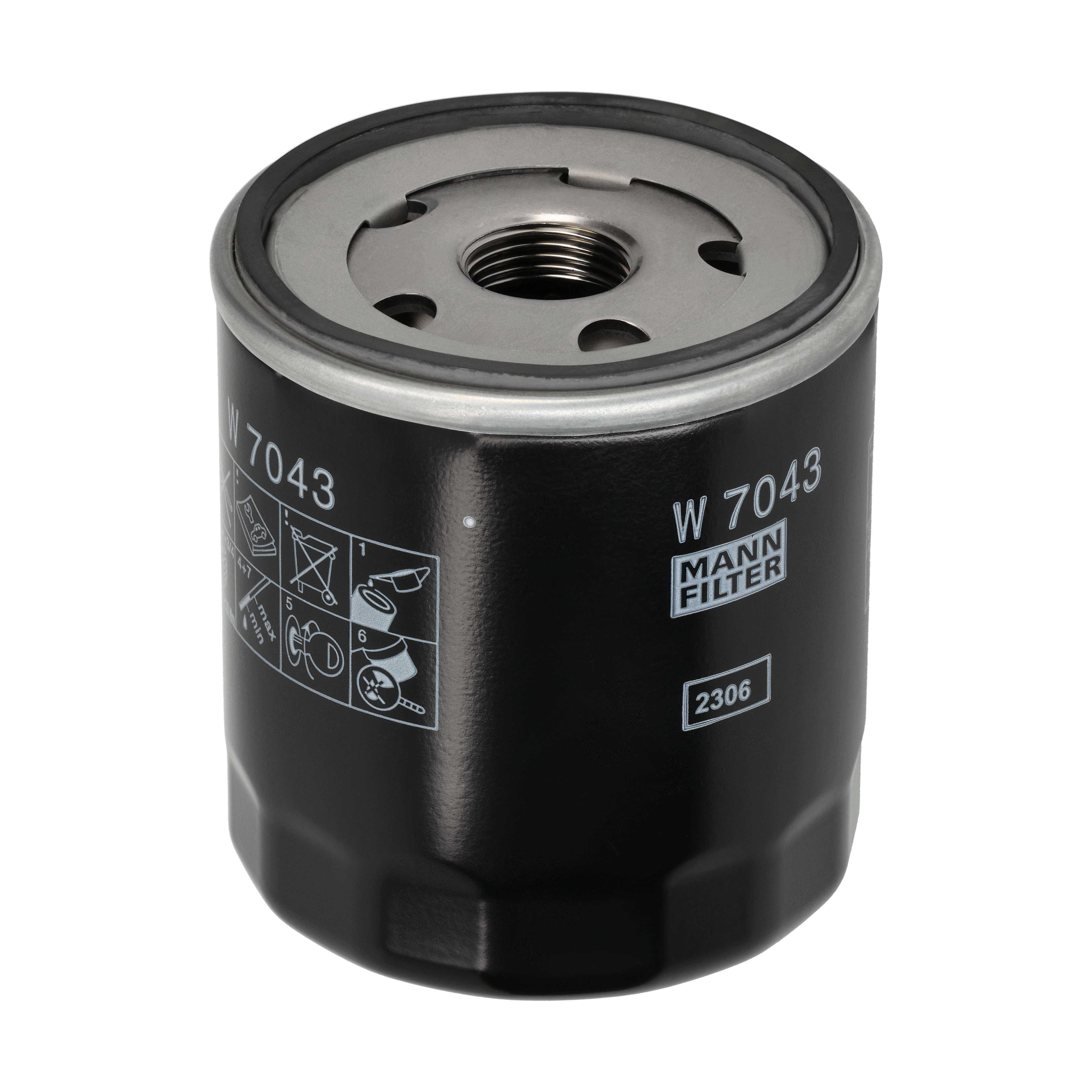 MANN-FILTER Oliefilter w7043 Påskruet 94mm M20x1.5-6H for FORD