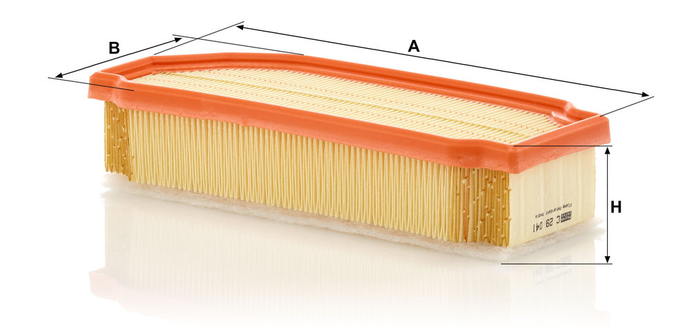 MANN-FILTER Luftfilter c29041 Filterindsats length_mm_203|Længde [mm]|284 width_mm_206|Bredde [mm]|114 height_mm_209|Højde [mm]|64 64mm