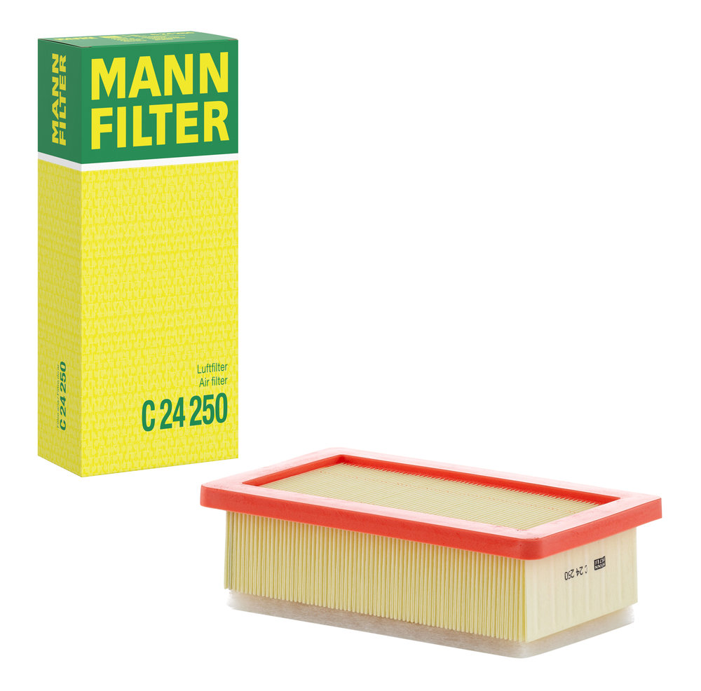 MANN-FILTER Luftfilter c24250 Filterindsats length_mm_203|Længde [mm]|226 width_mm_206|Bredde [mm]|129 height_mm_209|Højde [mm]|53 53mm for RENAULT