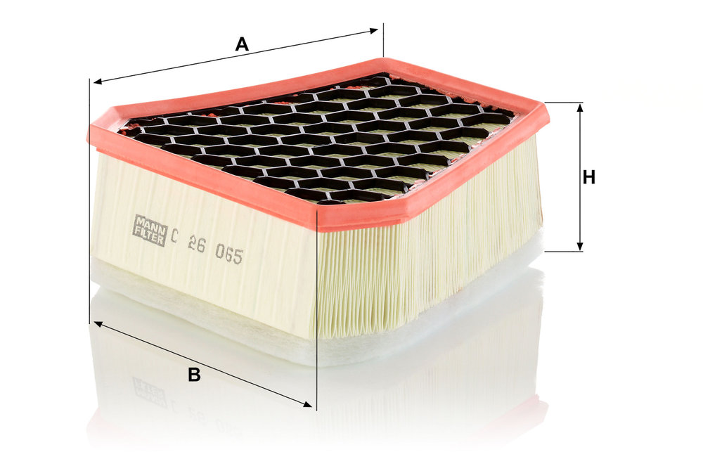 MANN-FILTER Luftfilter C 26 065 Filterindsats length_mm_203|Længde [mm]|257 width_mm_206|Bredde [mm]|232 height_mm_209|Højde [mm]|89 89mm for FIAT