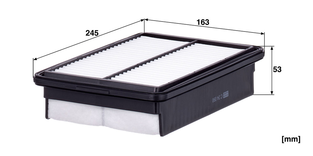 MANN-FILTER Luftfilter C 24 090 Filterindsats length_mm_203|Længde [mm]|245 width_mm_206|Bredde [mm]|163 height_mm_209|Højde [mm]|53 replaced_by_10017