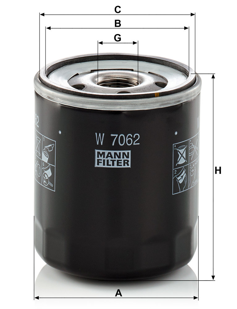 MANN-FILTER Oliefilter w7062 Påskruet 89mm for VAG