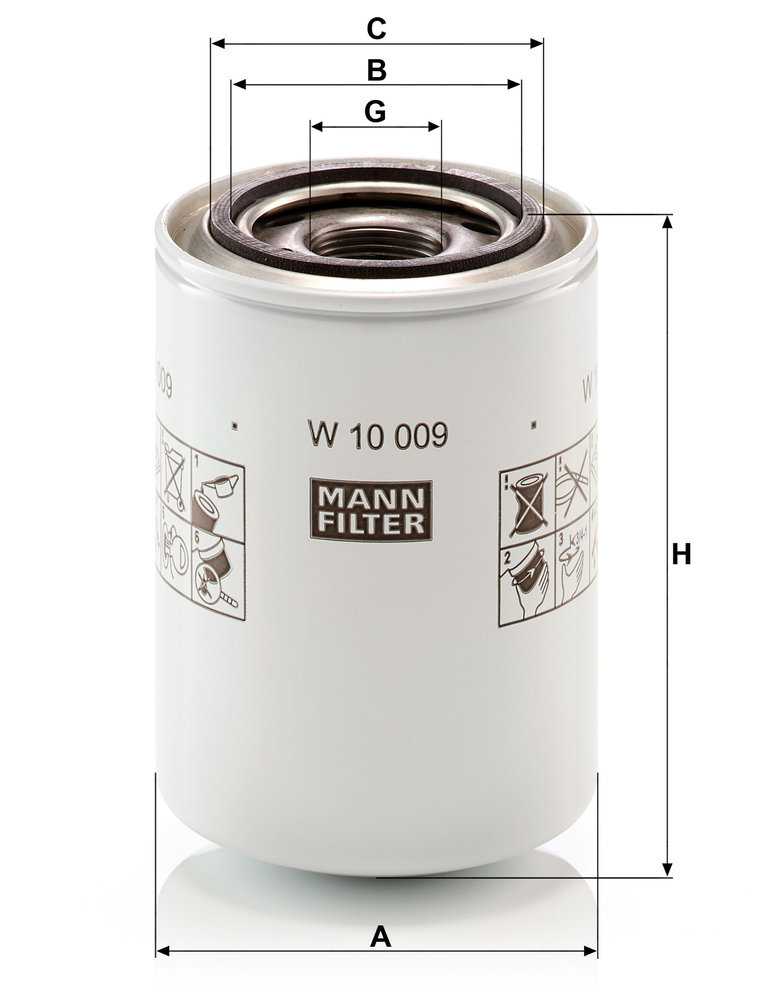 MANN-FILTER Filter, arbejdshydraulik W 10 009 for MITSUBISHI FORD