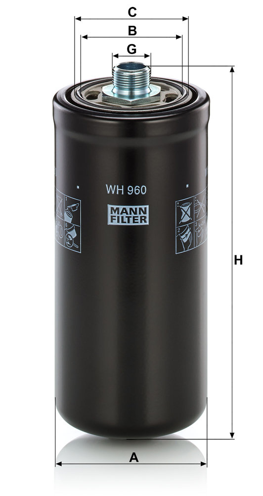 MANN-FILTER wh960 96mm for VOLVO