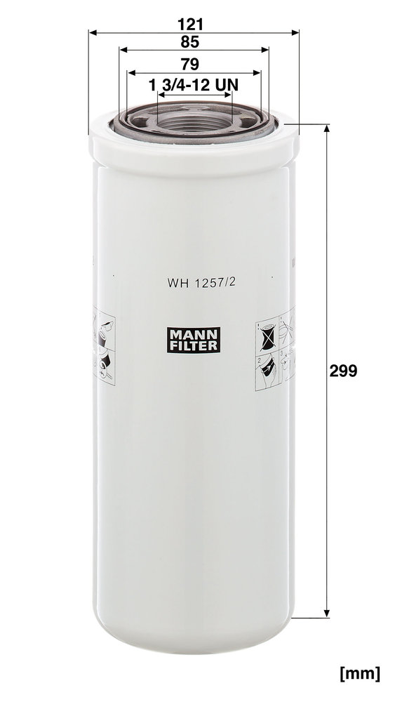 MANN-FILTER Filter, arbejdshydraulik WH 1257/2 for VOLVO
