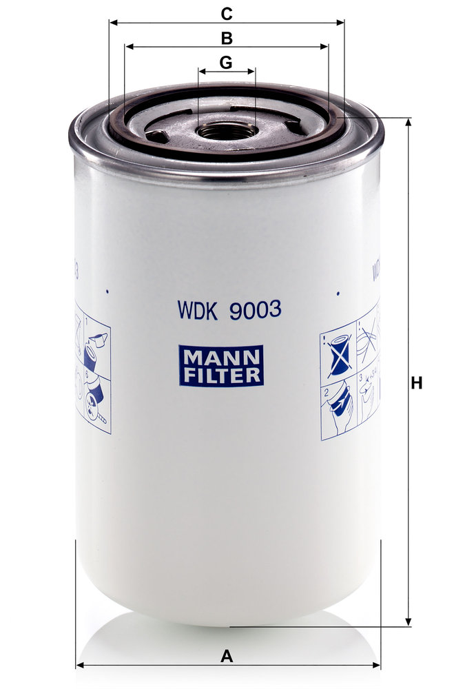 MANN-FILTER WDK 9003 93mm for VOLVO