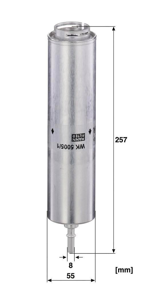 MANN-FILTER Brændstof-filter WK 5005/1 Lednings 257mm for BMW