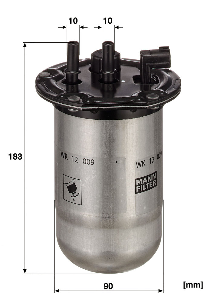 MANN-FILTER Brændstof-filter WK 12 009 Lednings 183mm for NISSAN RENAULT RENAULT TRUCKS
