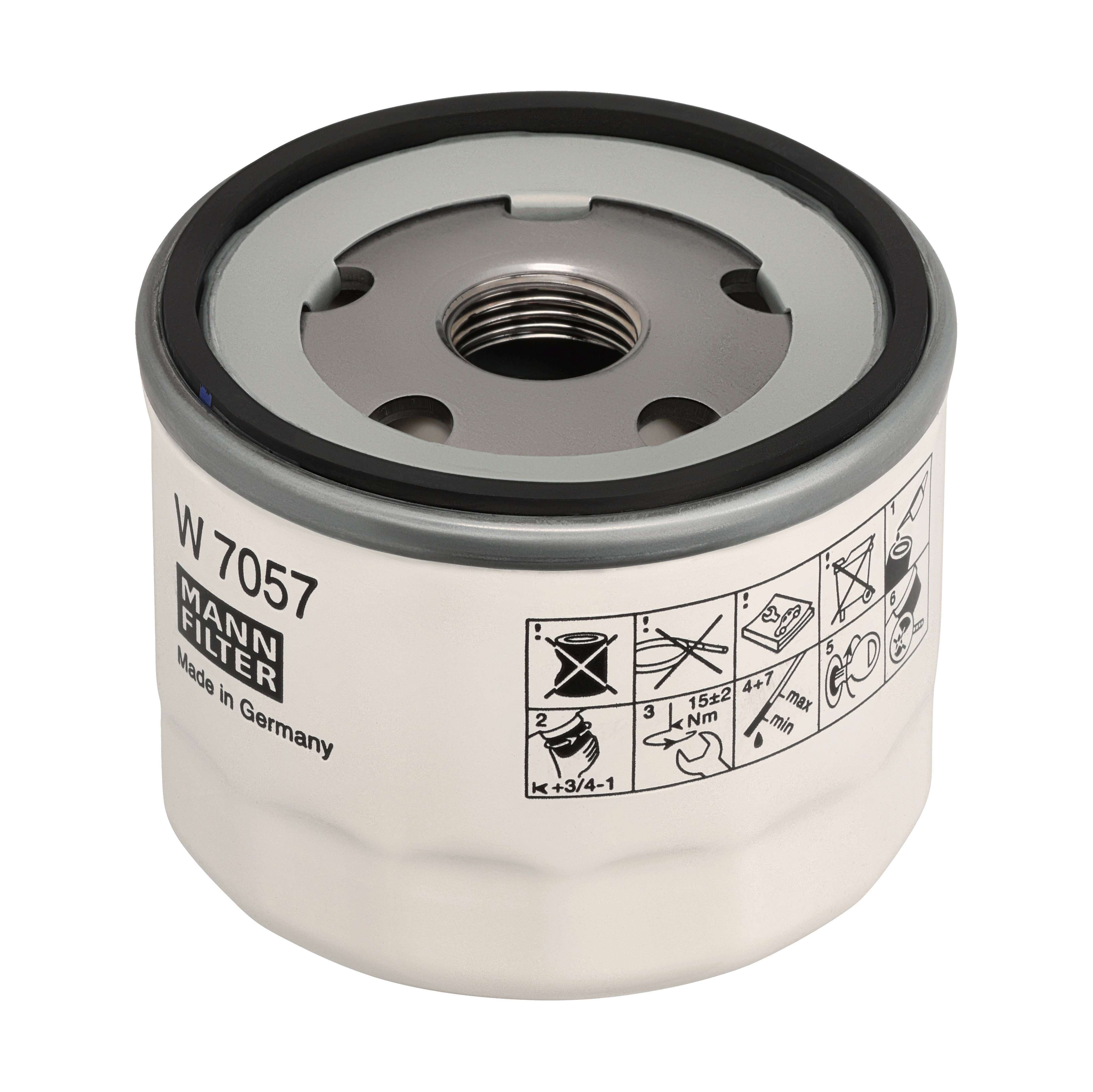 MANN-FILTER Oliefilter W 7057 Påskruet 63mm 3/4-16 UNF-1B for FORD VAG