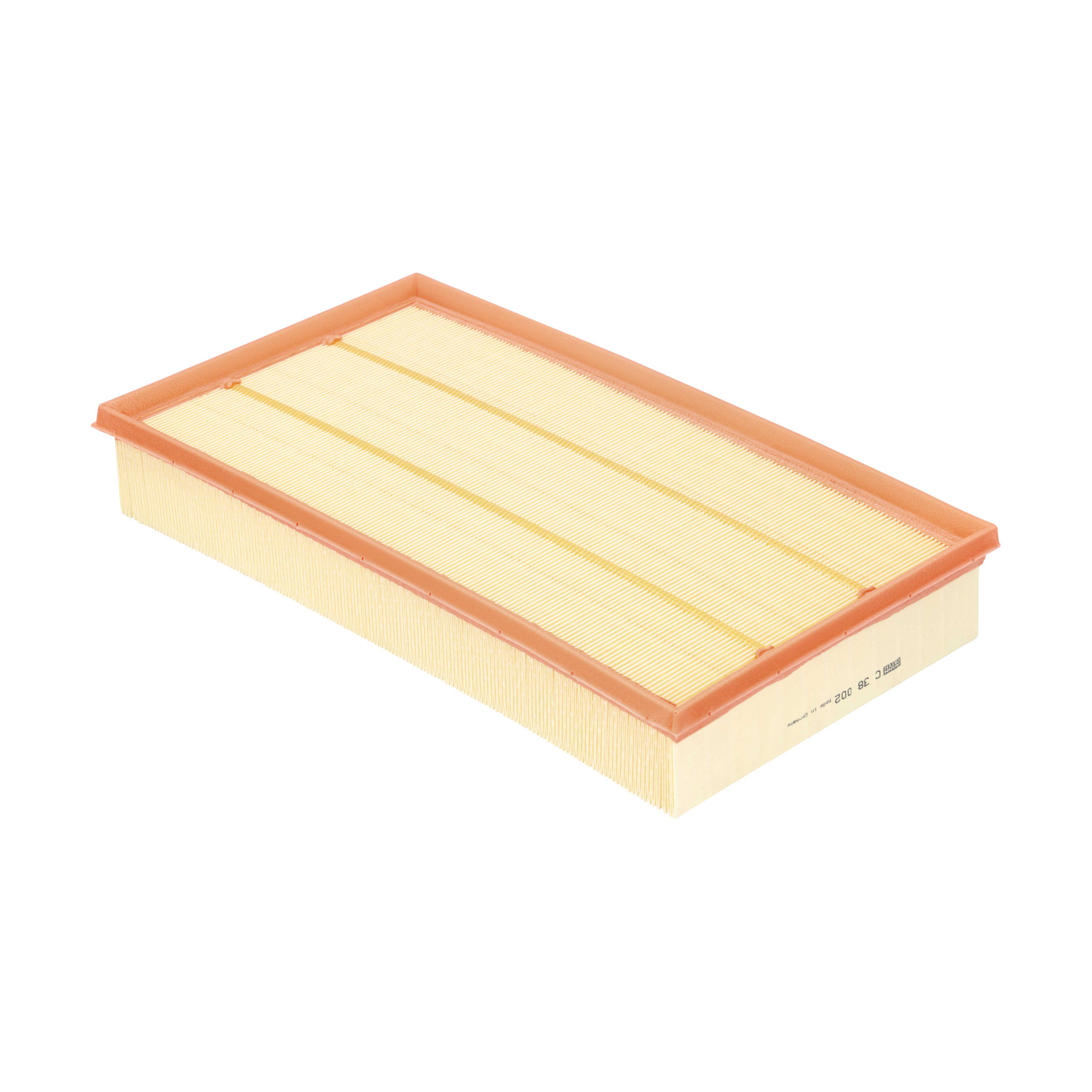 MANN-FILTER Luftfilter C 38 002 Filterindsats length_mm_203|Længde [mm]|374 width_mm_206|Bredde [mm]|213 height_mm_209|Højde [mm]|58 58mm for VAG