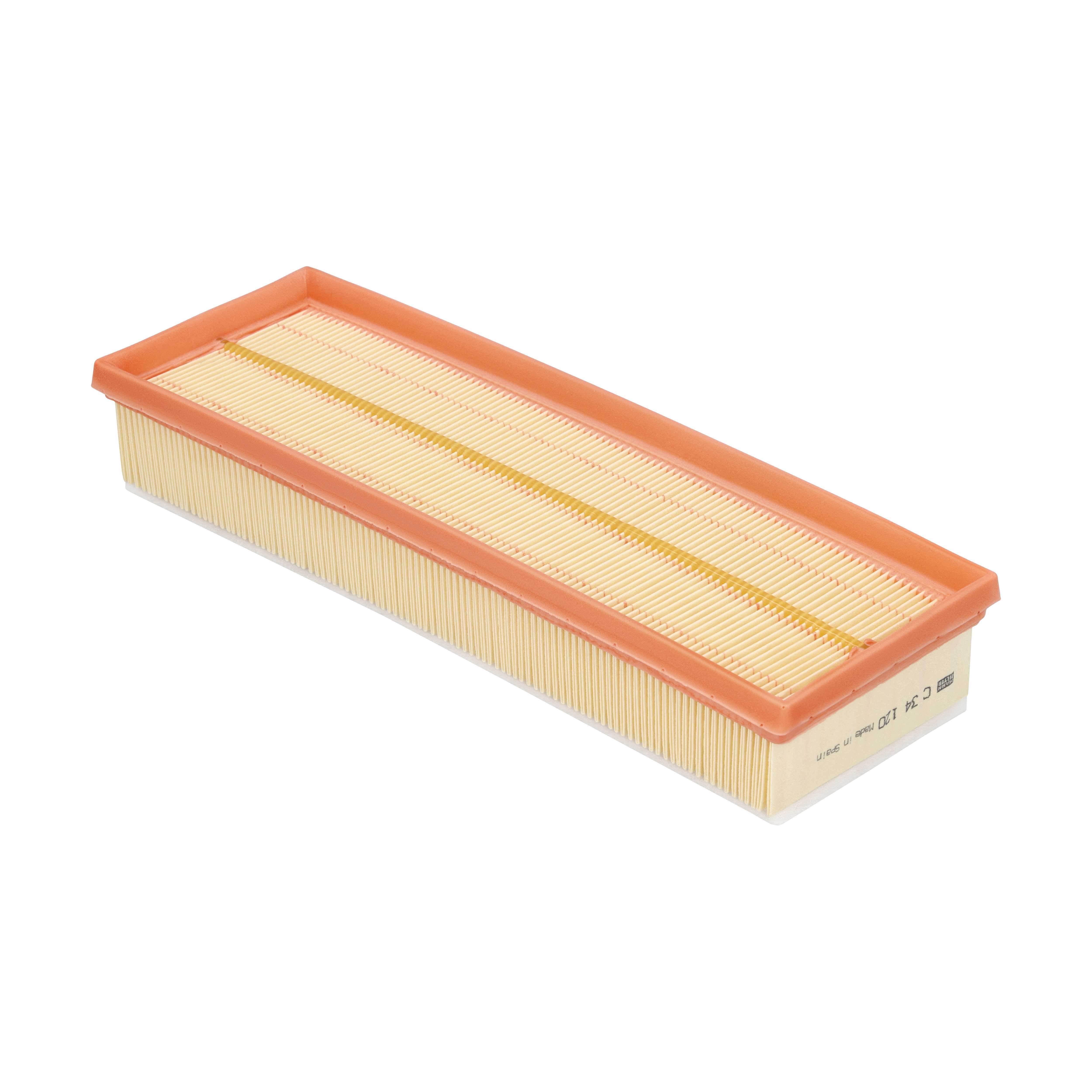 MANN-FILTER Luftfilter C 34 120 Filterindsats length_mm_203|Længde [mm]|343 width_mm_206|Bredde [mm]|114 height_mm_209|Højde [mm]|60 60mm for BMW